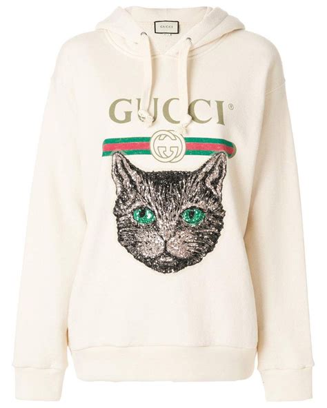 gucci hoodie black cat sequin|gucci laid back hoodie.